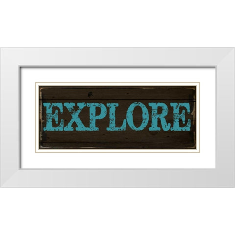 EXPLORE 2 White Modern Wood Framed Art Print with Double Matting by Greene, Taylor
