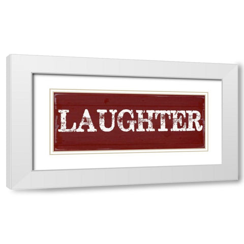 LAUGHTER White Modern Wood Framed Art Print with Double Matting by Greene, Taylor