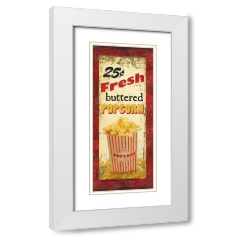 POPCORN White Modern Wood Framed Art Print with Double Matting by Greene, Taylor