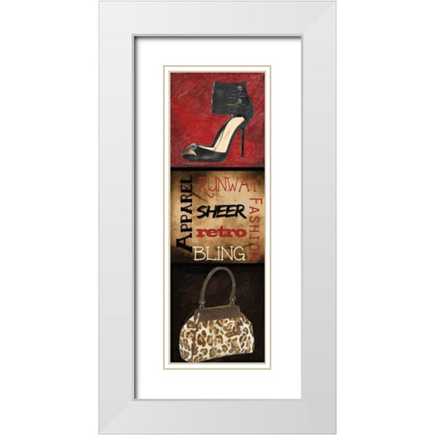 Fashion 9 Patch A White Modern Wood Framed Art Print with Double Matting by Greene, Taylor
