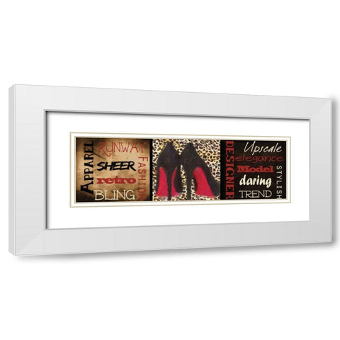 Fashion 9 Patch E White Modern Wood Framed Art Print with Double Matting by Greene, Taylor