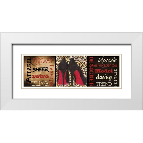 Fashion 9 Patch E White Modern Wood Framed Art Print with Double Matting by Greene, Taylor
