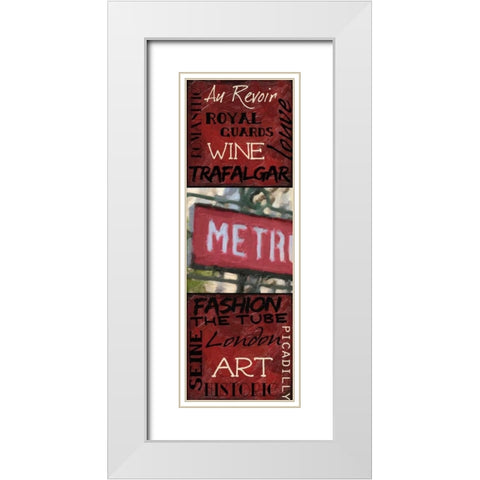 Travel 9 Patch B White Modern Wood Framed Art Print with Double Matting by Greene, Taylor