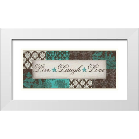 LIVE LAUGH LOVE White Modern Wood Framed Art Print with Double Matting by Greene, Taylor