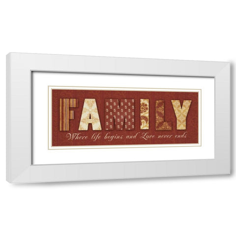 FAMILY White Modern Wood Framed Art Print with Double Matting by Greene, Taylor