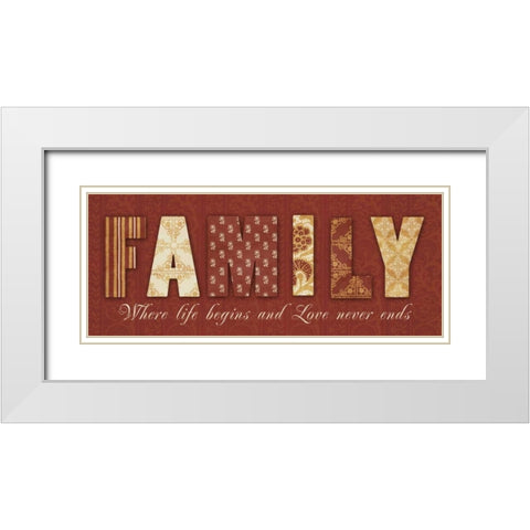 FAMILY White Modern Wood Framed Art Print with Double Matting by Greene, Taylor