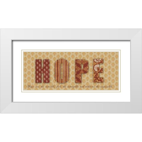 HOPE White Modern Wood Framed Art Print with Double Matting by Greene, Taylor
