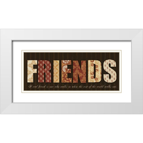 FRIENDS White Modern Wood Framed Art Print with Double Matting by Greene, Taylor