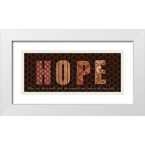 HOPE White Modern Wood Framed Art Print with Double Matting by Greene, Taylor