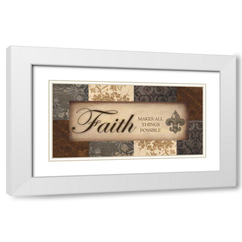 FAITH NEUTRALS White Modern Wood Framed Art Print with Double Matting by Greene, Taylor