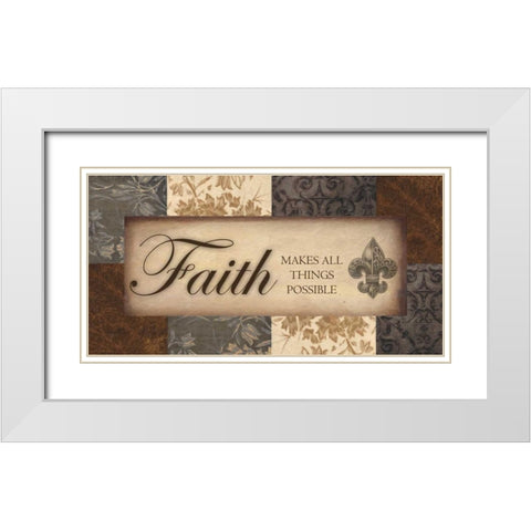 FAITH NEUTRALS White Modern Wood Framed Art Print with Double Matting by Greene, Taylor