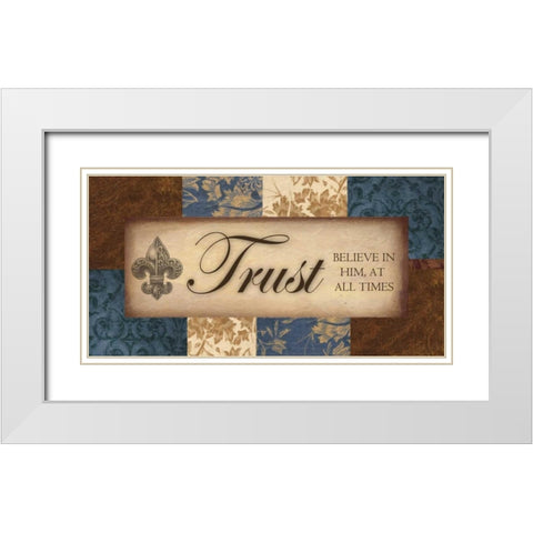 TRUST White Modern Wood Framed Art Print with Double Matting by Greene, Taylor