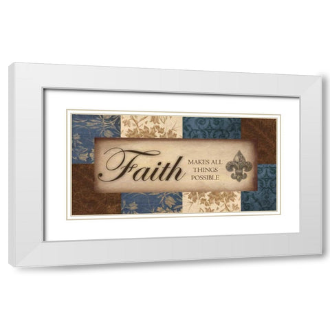 FAITH  White Modern Wood Framed Art Print with Double Matting by Greene, Taylor