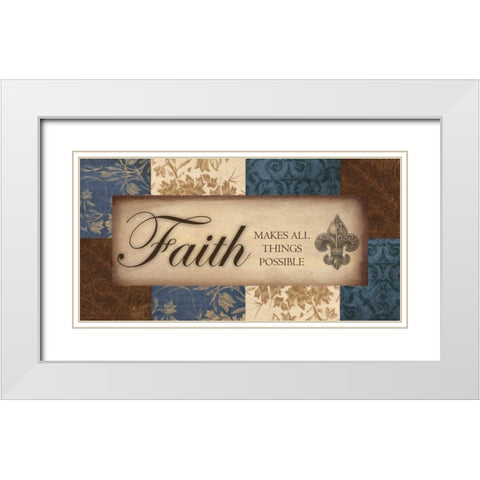 FAITH  White Modern Wood Framed Art Print with Double Matting by Greene, Taylor