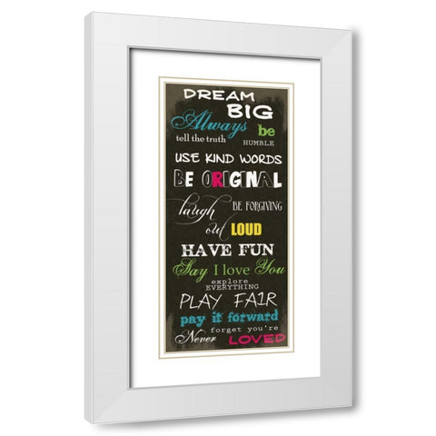 Dream Big E1 White Modern Wood Framed Art Print with Double Matting by Greene, Taylor