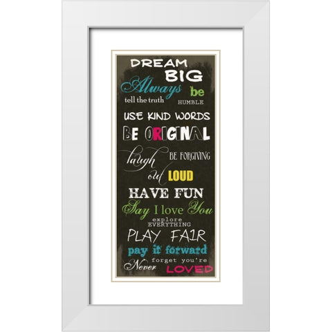 Dream Big E1 White Modern Wood Framed Art Print with Double Matting by Greene, Taylor