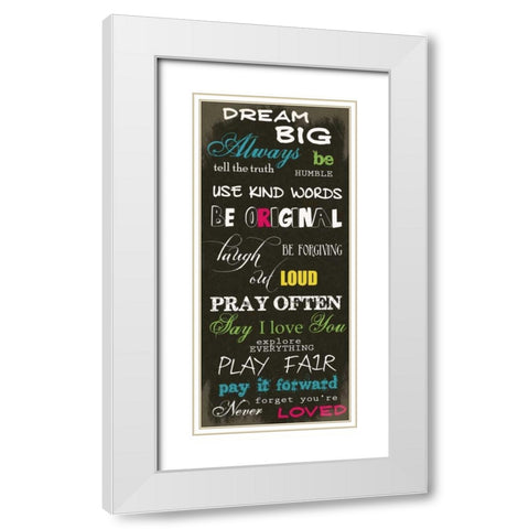 Dream Big E White Modern Wood Framed Art Print with Double Matting by Greene, Taylor