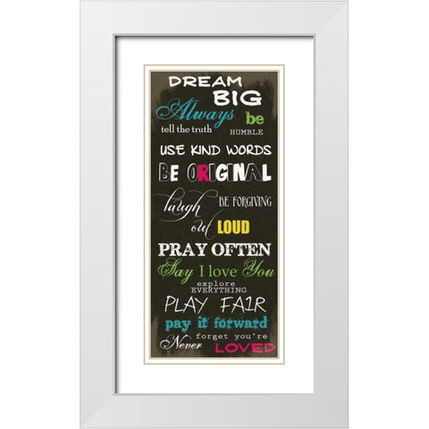 Dream Big E White Modern Wood Framed Art Print with Double Matting by Greene, Taylor