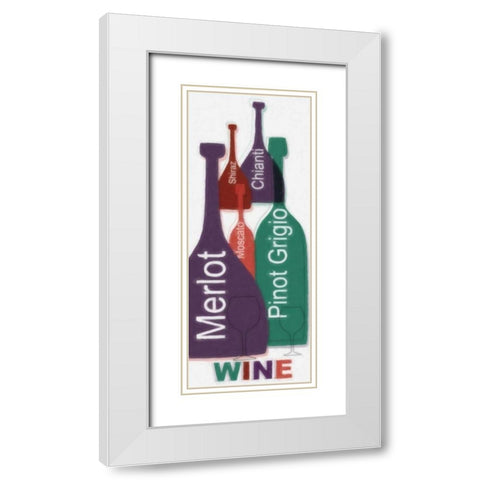 WINE PANEL White Modern Wood Framed Art Print with Double Matting by Greene, Taylor