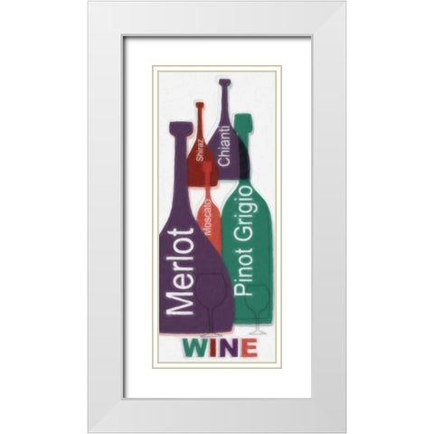 WINE PANEL White Modern Wood Framed Art Print with Double Matting by Greene, Taylor