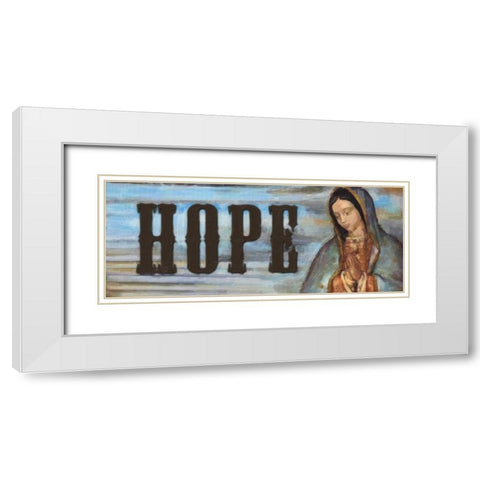 HOPE White Modern Wood Framed Art Print with Double Matting by Greene, Taylor