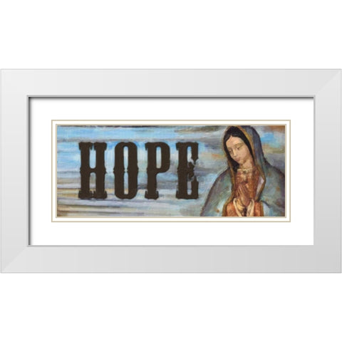 HOPE White Modern Wood Framed Art Print with Double Matting by Greene, Taylor