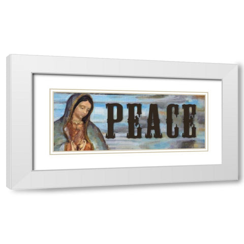PEACE White Modern Wood Framed Art Print with Double Matting by Greene, Taylor