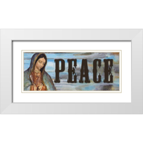 PEACE White Modern Wood Framed Art Print with Double Matting by Greene, Taylor