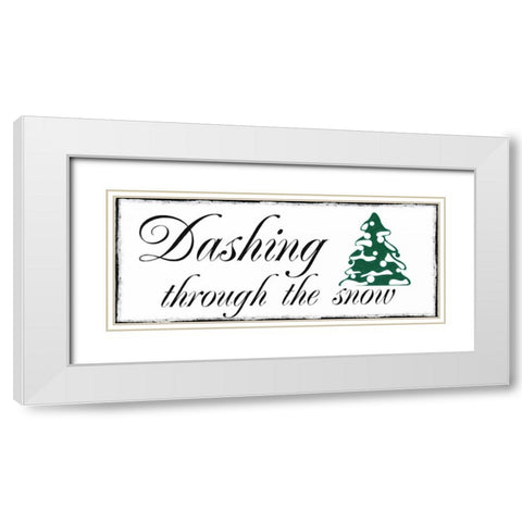 DASHING White Modern Wood Framed Art Print with Double Matting by Greene, Taylor