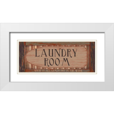 LAUNDRY ROOM White Modern Wood Framed Art Print with Double Matting by Greene, Taylor
