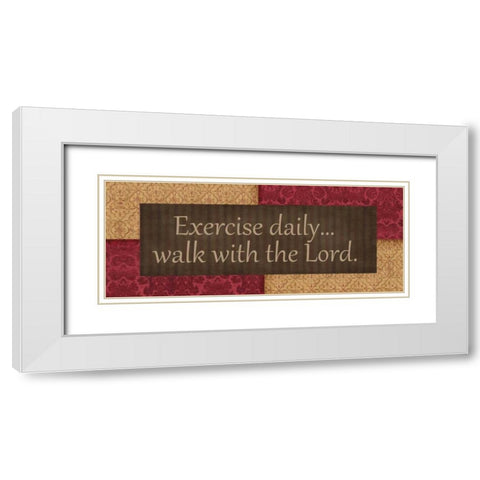 EXERCISE DAILY  White Modern Wood Framed Art Print with Double Matting by Greene, Taylor