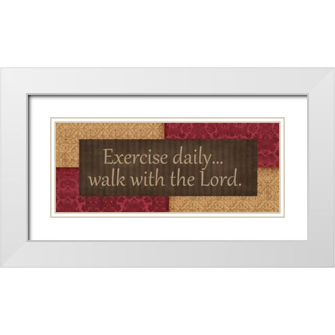 EXERCISE DAILY  White Modern Wood Framed Art Print with Double Matting by Greene, Taylor