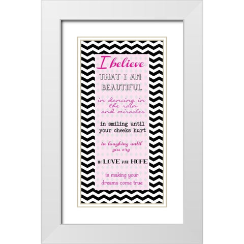 I BELIEVE White Modern Wood Framed Art Print with Double Matting by Greene, Taylor