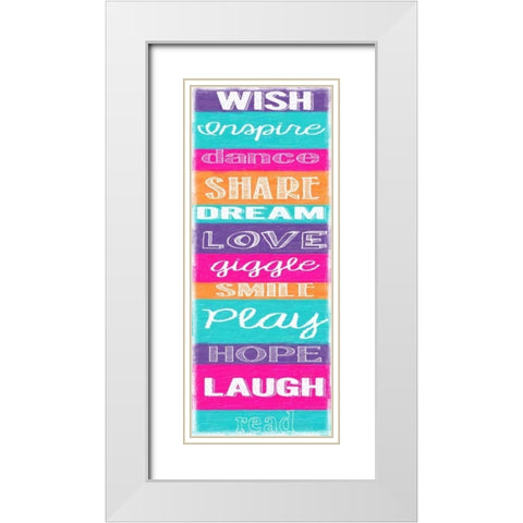 WISH STRIPE White Modern Wood Framed Art Print with Double Matting by Greene, Taylor