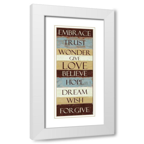 EMBRACE STRIPE ver2 White Modern Wood Framed Art Print with Double Matting by Greene, Taylor