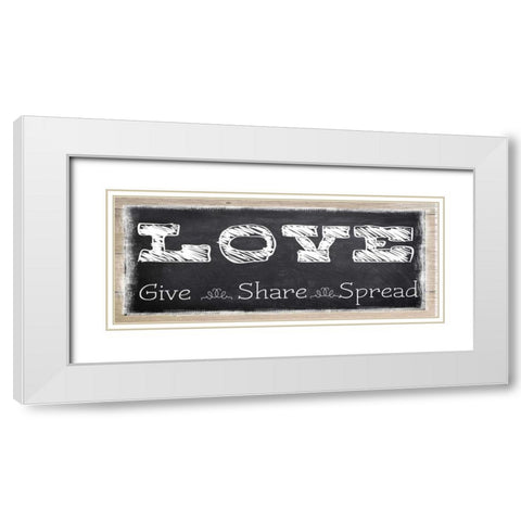LOVE SPREAD White Modern Wood Framed Art Print with Double Matting by Greene, Taylor