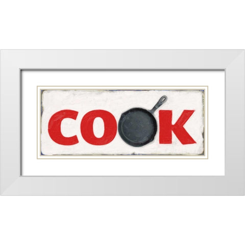 COOK SIGN White Modern Wood Framed Art Print with Double Matting by Greene, Taylor
