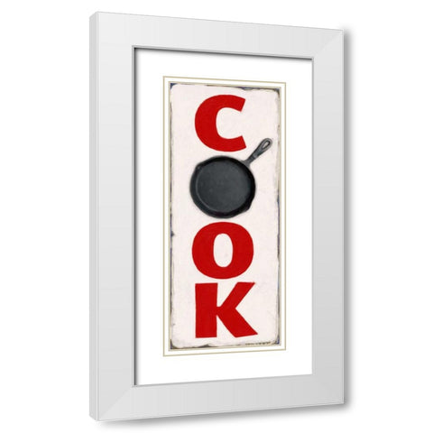 COOK SIGN F White Modern Wood Framed Art Print with Double Matting by Greene, Taylor