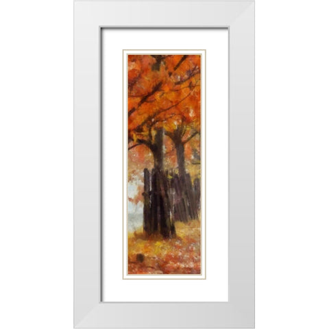 AMBER TRAIL PANEL I White Modern Wood Framed Art Print with Double Matting by Greene, Taylor