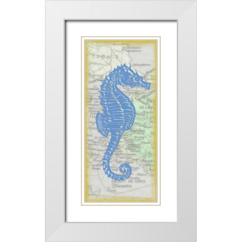 Seahorse White Modern Wood Framed Art Print with Double Matting by Greene, Taylor