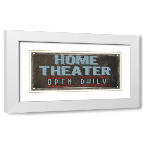 HOME THEATRE White Modern Wood Framed Art Print with Double Matting by Greene, Taylor