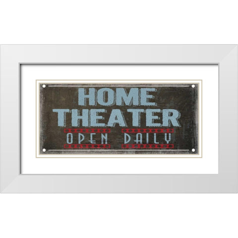 HOME THEATRE White Modern Wood Framed Art Print with Double Matting by Greene, Taylor