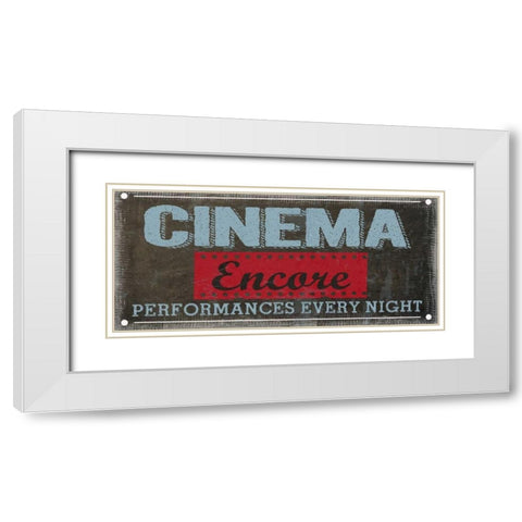 CINEMA ENCORE White Modern Wood Framed Art Print with Double Matting by Greene, Taylor