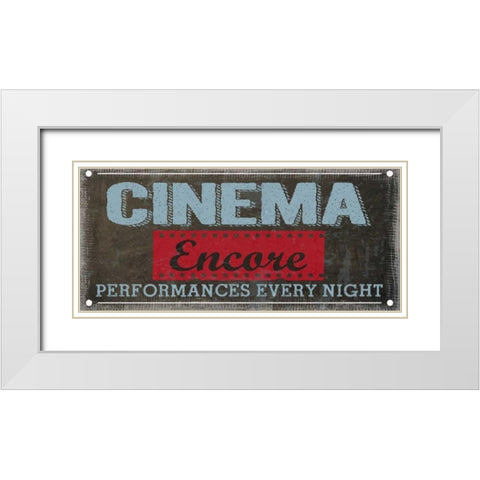 CINEMA ENCORE White Modern Wood Framed Art Print with Double Matting by Greene, Taylor