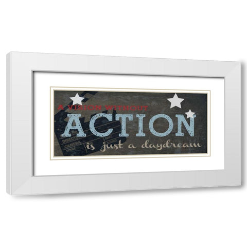 A VISION WITHOUT ACTION White Modern Wood Framed Art Print with Double Matting by Greene, Taylor