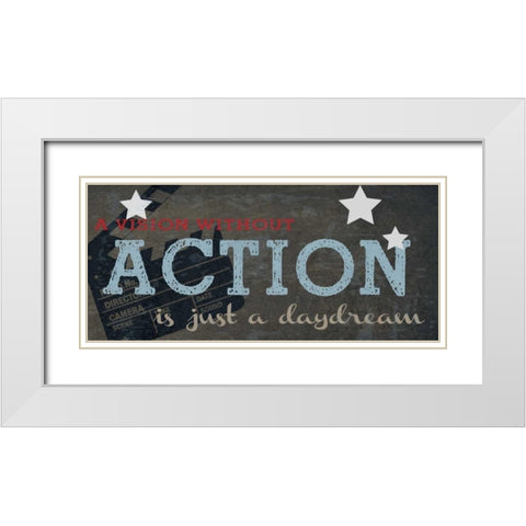 A VISION WITHOUT ACTION White Modern Wood Framed Art Print with Double Matting by Greene, Taylor