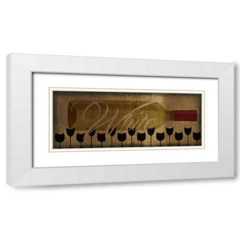 WHITE WINE HORIZONTAL White Modern Wood Framed Art Print with Double Matting by Greene, Taylor