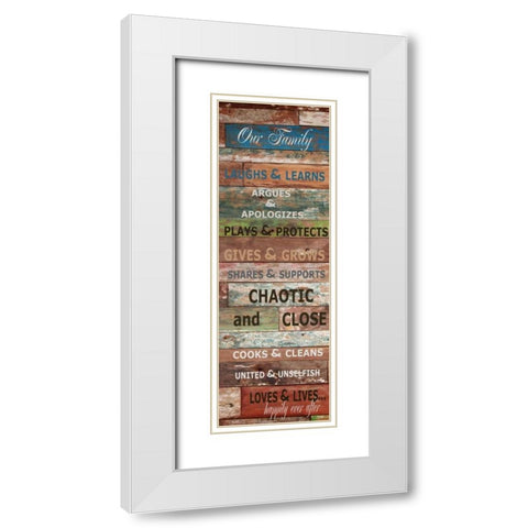 OUR FAMILY RUSTIC White Modern Wood Framed Art Print with Double Matting by Greene, Taylor