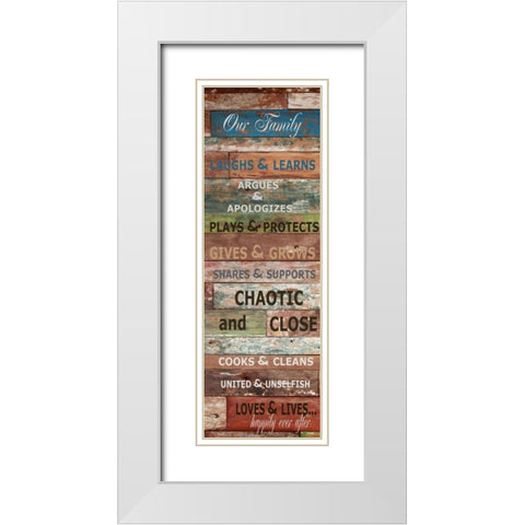 OUR FAMILY RUSTIC White Modern Wood Framed Art Print with Double Matting by Greene, Taylor