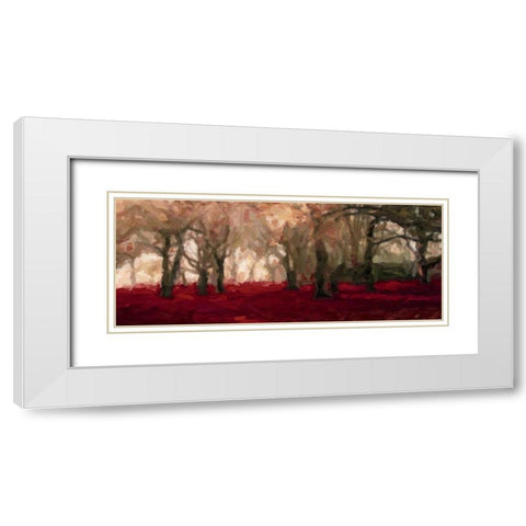 Crimson Panorama White Modern Wood Framed Art Print with Double Matting by Greene, Taylor